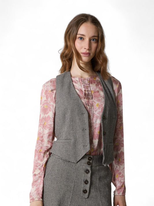 Gilet Donna - Beige/nero