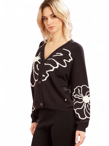 Cardigan Donna - Nero/panna