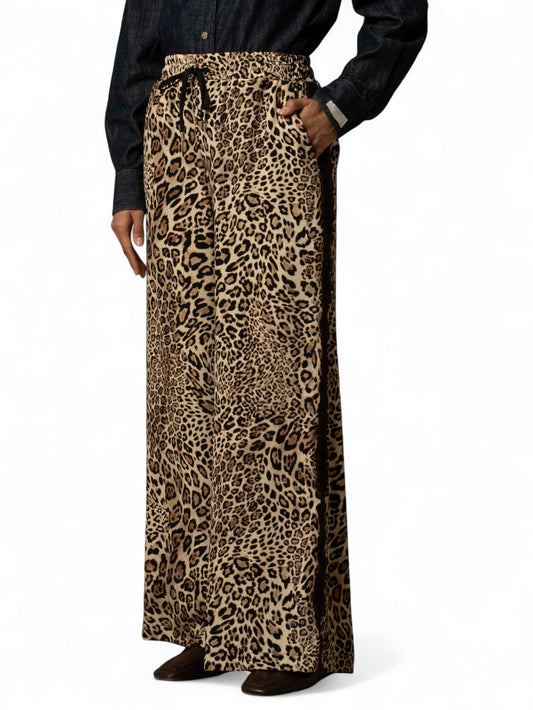 Pantalone Donna - Nero/Avorio/Tabacco