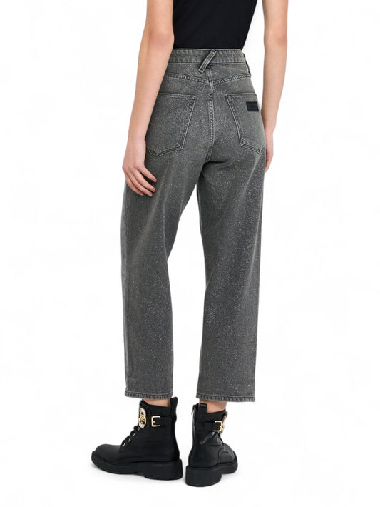 Jeans Donna - Nero/argento glitter