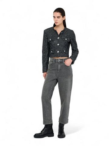 Jeans Donna - Nero/argento glitter