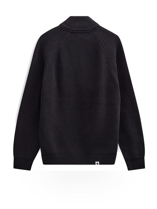 Anerkjendt Aksune Patent Half Zip Knit - Maglieria Uomo - Caviar