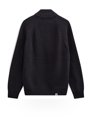 Anerkjendt Aksune Patent Half Zip Knit - Maglieria Uomo - Caviar