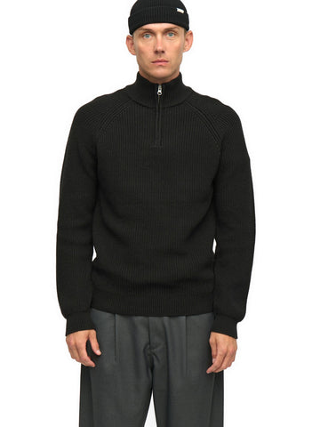 Anerkjendt Aksune Patent Half Zip Knit - Maglieria Uomo - Caviar