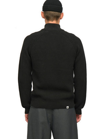 Anerkjendt Aksune Patent Half Zip Knit - Maglieria Uomo - Caviar
