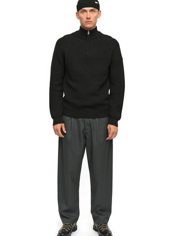 Anerkjendt Aksune Patent Half Zip Knit - Maglieria Uomo - Caviar