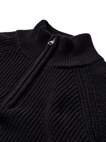 Anerkjendt Aksune Patent Half Zip Knit - Maglieria Uomo - Caviar