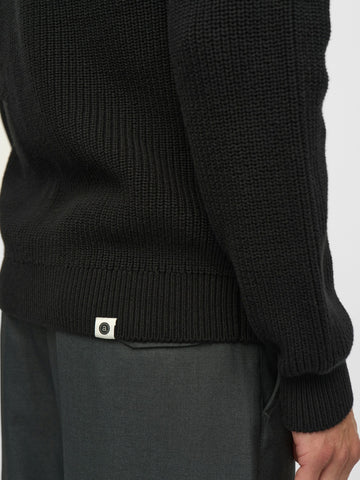 Anerkjendt Aksune Patent Half Zip Knit - Maglieria Uomo - Caviar