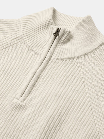 Anerkjendt Aksune Patent Half Zip Knit - Maglieria Uomo - Tofu