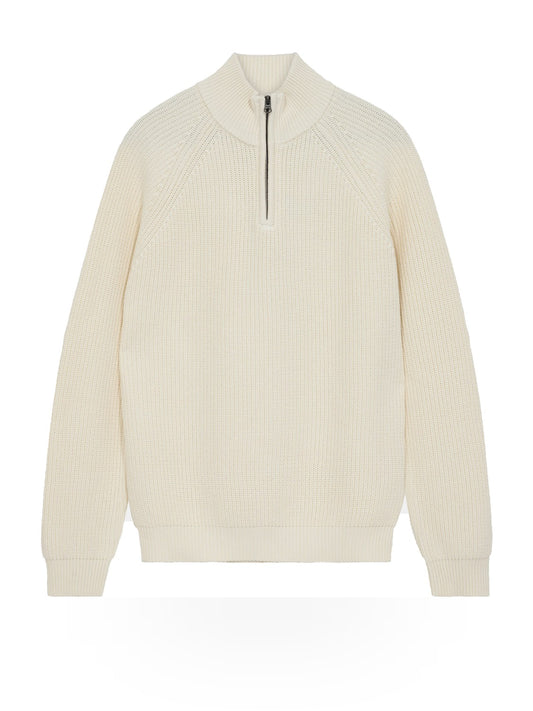 Anerkjendt Aksune Patent Half Zip Knit - Maglieria Uomo - Tofu
