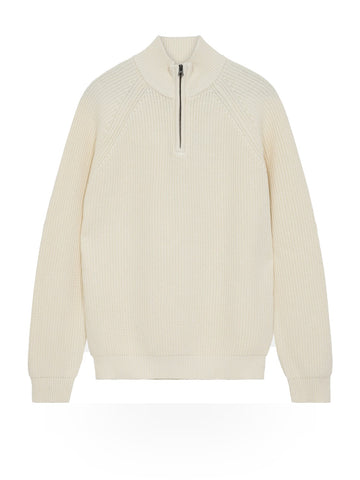 Anerkjendt Aksune Patent Half Zip Knit - Maglieria Uomo - Tofu