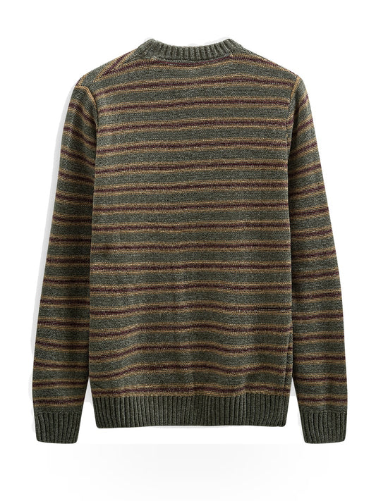 Anerkjendt Aksune Chenille Stripe Knit - Maglieria Uomo - Forest Night