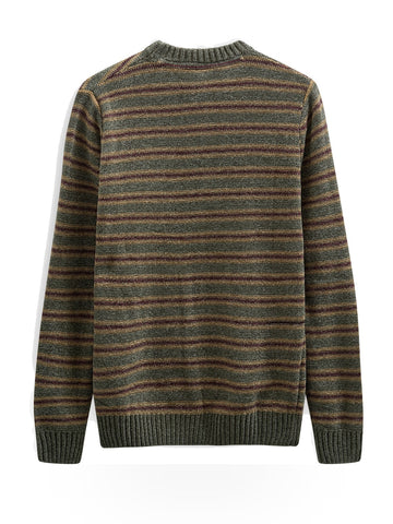 Anerkjendt Aksune Chenille Stripe Knit - Maglieria Uomo - Forest Night