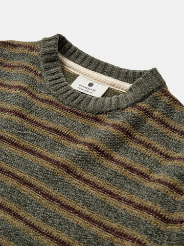 Anerkjendt Aksune Chenille Stripe Knit - Maglieria Uomo - Forest Night