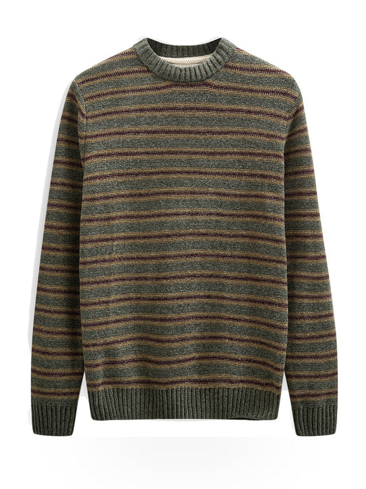 Anerkjendt Aksune Chenille Stripe Knit - Maglieria Uomo - Forest Night