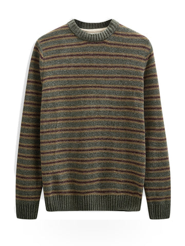 Anerkjendt Aksune Chenille Stripe Knit - Maglieria Uomo - Forest Night