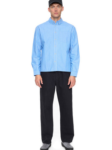 Anerkjendt Akotto Poplin Stripe Ls Shirt - Camicie Uomo - Celeste