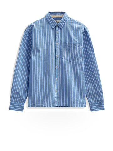 Anerkjendt Akotto Poplin Stripe Ls Shirt - Camicie Uomo - Celeste