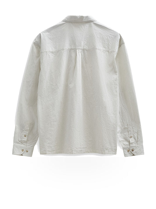 Anerkjendt Akotto Poplin Stripe Ls Shirt - Camicie Uomo - Bianco