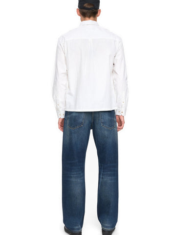 Anerkjendt Akotto Poplin Stripe Ls Shirt - Camicie Uomo - Bianco