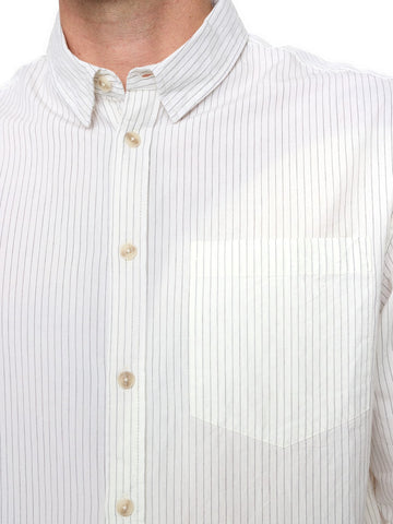 Anerkjendt Akotto Poplin Stripe Ls Shirt - Camicie Uomo - Bianco