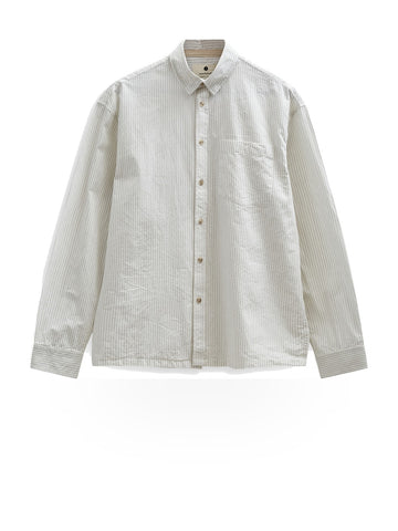 Anerkjendt Akotto Poplin Stripe Ls Shirt - Camicie Uomo - Bianco