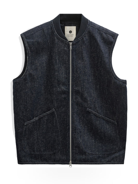 Anerkjendt Akrobin Denim Gilet - Gilet Uomo - Dark Blue Denim