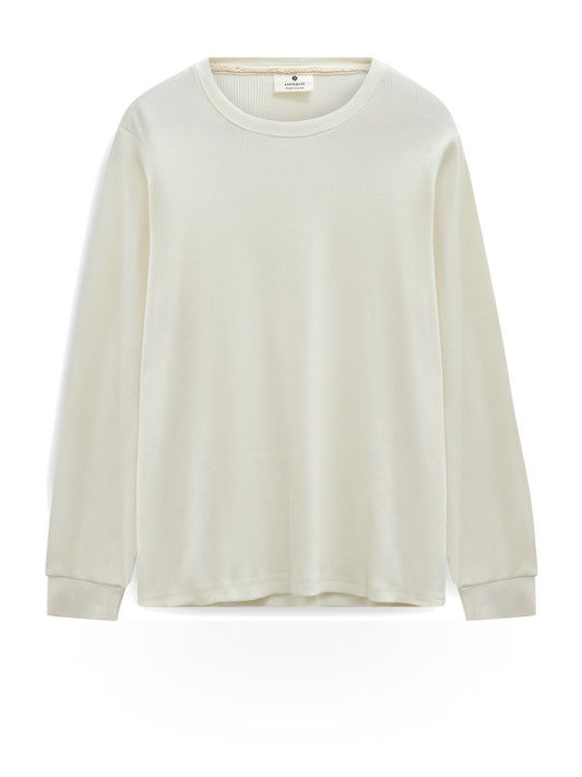 Anerkjendt Akkikki Waffle Ls Tee - T-Shirt Uomo - Beige