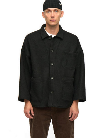 Anerkjendt Akowen Boiled Wool Overshirt - Camicie Uomo - Grigio