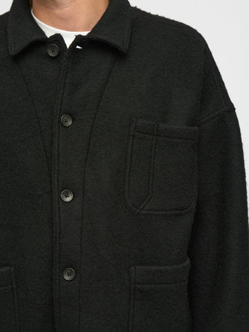 Anerkjendt Akowen Boiled Wool Overshirt - Camicie Uomo - Grigio