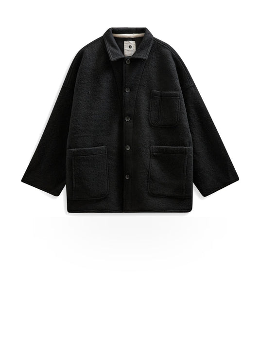 Anerkjendt Akowen Boiled Wool Overshirt - Camicie Uomo - Grigio