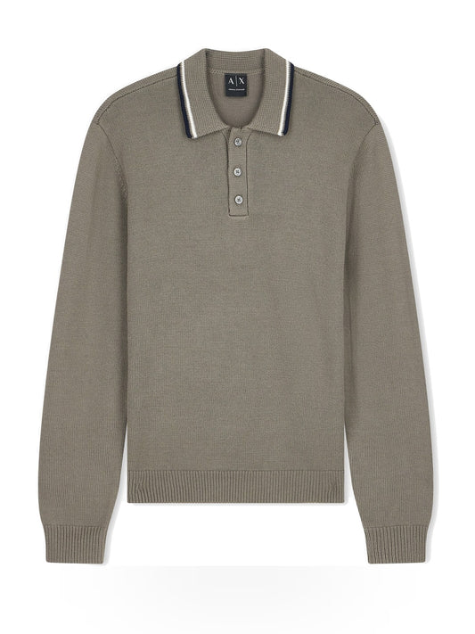Armani Exchange Knit Polo - T-Shirt Uomo - Marrone