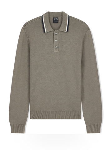Armani Exchange Knit Polo - T-Shirt Uomo - Marrone