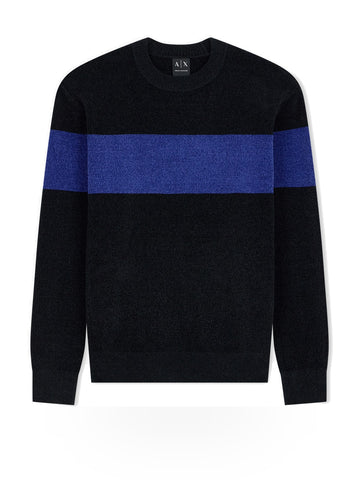 Armani Exchange Pullover - Maglieria Uomo - Black/blue Depth