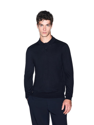 Armani Exchange Knit Polo - T-Shirt Uomo - Blu