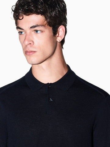 Armani Exchange Knit Polo - T-Shirt Uomo - Blu