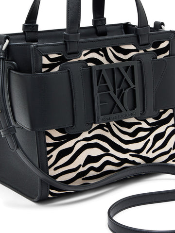 Armani Exchange Shopping Bag - Borse Donna - Black/Script