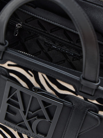 Armani Exchange Shopping Bag - Borse Donna - Black/Script