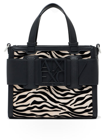Armani Exchange Shopping Bag - Borse Donna - Black/Script