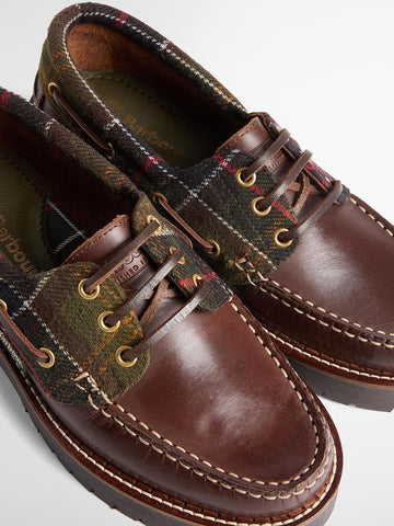 Barbour Darras Boat Shoe - Scarpe Basse Donna - Brown/Classic Tartan