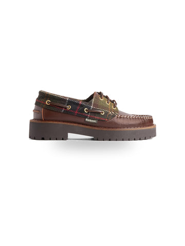 Barbour Darras Boat Shoe - Scarpe Basse Donna - Brown/Classic Tartan
