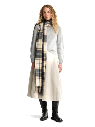 Barbour Stanway Tartan Wrap - Sciarpe E Foulard Donna - Blu/Panna