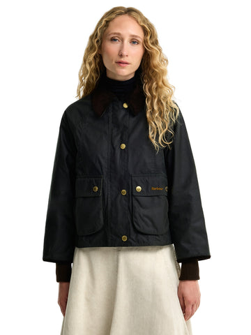 Barbour Cropped Beadnell Wax - Capospalla Donna - Verde Scuro
