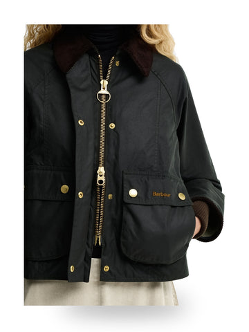 Barbour Cropped Beadnell Wax - Capospalla Donna - Verde Scuro