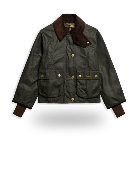 Barbour Cropped Beadnell Wax - Capospalla Donna - Verde Scuro