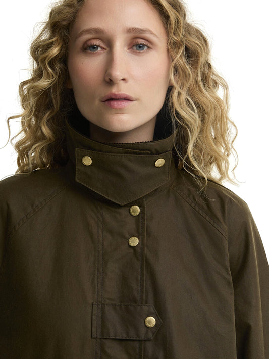 Barbour Kirklees Wax Jacket - Capospalla Donna - Verde Militare