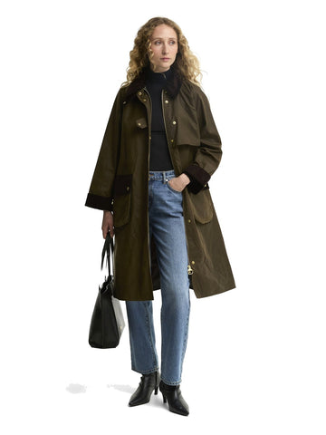 Barbour Kirklees Wax Jacket - Capospalla Donna - Verde Militare