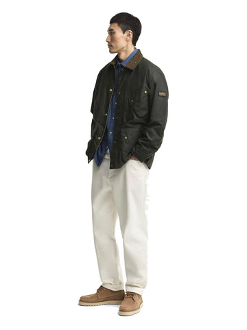 Barbour Brake Line Wax Jacket - Capospalla Uomo - Verde Militare