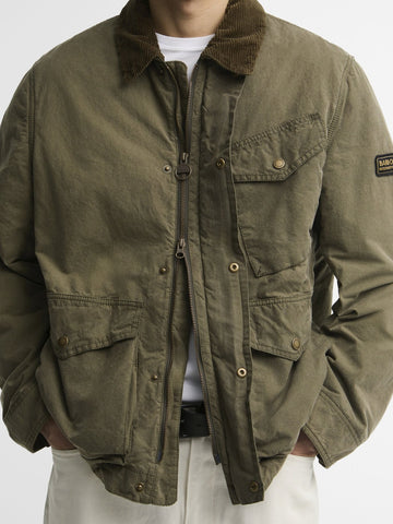 Barbour Winter Drifter Washed Wax Jkt - Capospalla Uomo - Verde Salvia