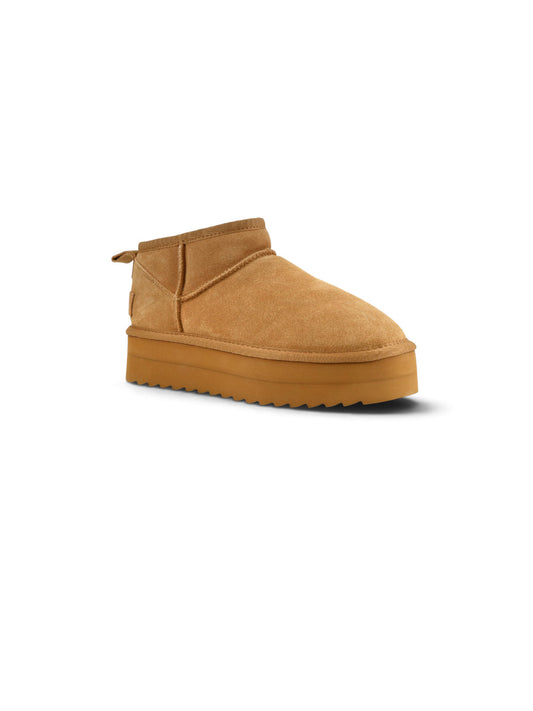 Colors Of California Platform Sheepskin Suede Boot - Stivali E Stivaletti Donna - Beige